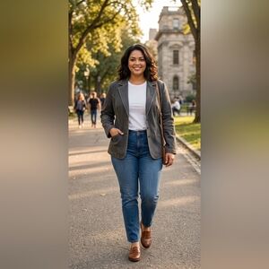 Newport News Jeanology Brown fitted cotton jean jacket 24W NWOT